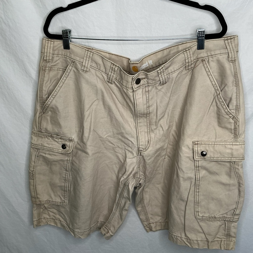 Carhartt Rugged Cargo Shorts Tan Relaxed Fit 100277 232 Men's‎ Sz 44 Workwear